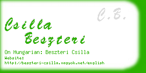 csilla beszteri business card